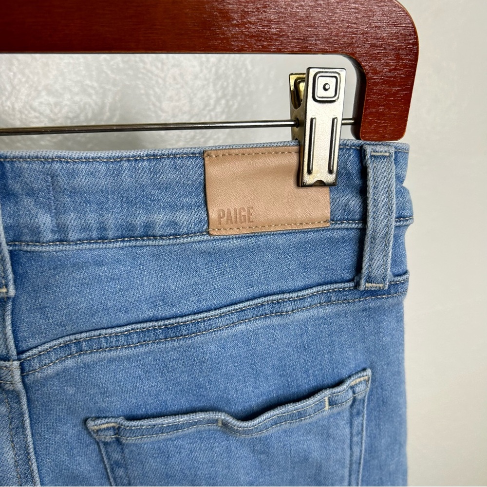 PAIGE High Rise Sarah Slim Crop Jean in Cruiser Destructed 28 - Picture 11 of 15